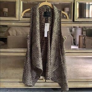 New Anthropologie by Sanctuary Montana Draped Jacquard Jacket Vest